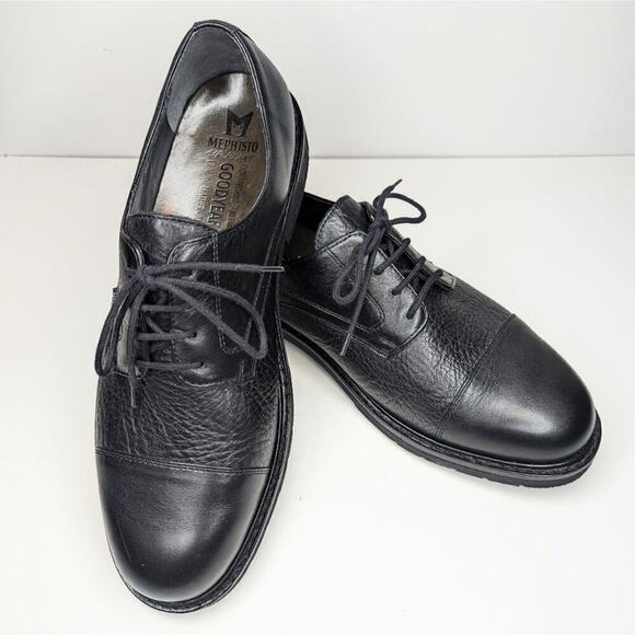 Mephisto Melchior black leather pebble grain cap toe lace up comfort size 10.5 main image 11